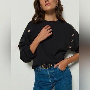 NATION LTD Arlem Sweatshirt in Jet Black - XS